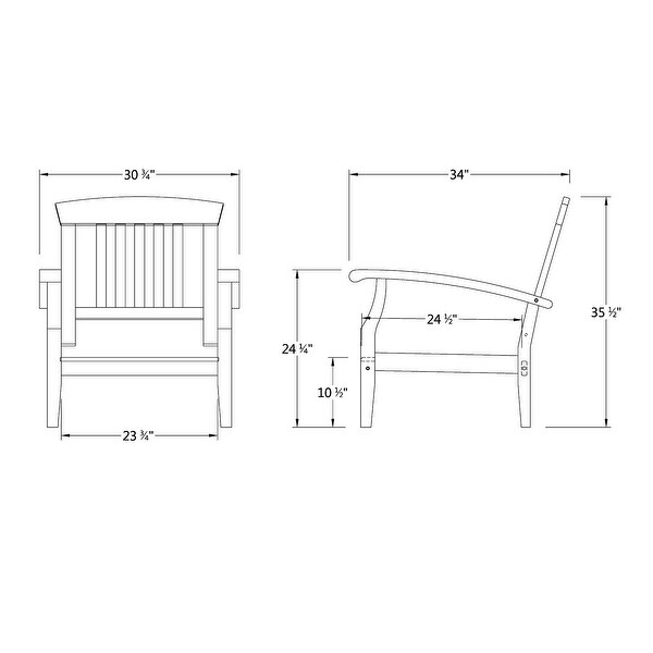 Cambridge Casual Leon Teak Patio Club Chair with Cushion