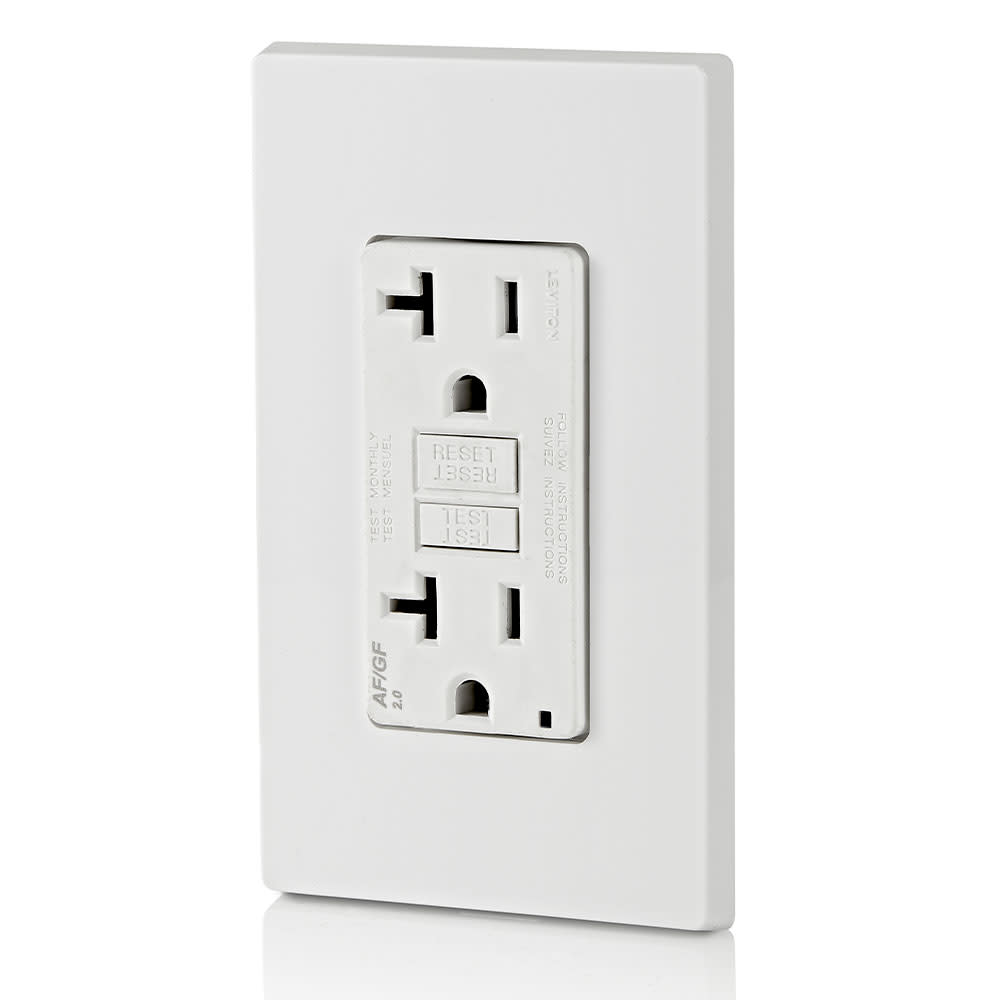 Leviton SmartlockPro AFCI/GFCI Outlet 20A 125V 2Pole White Duplex