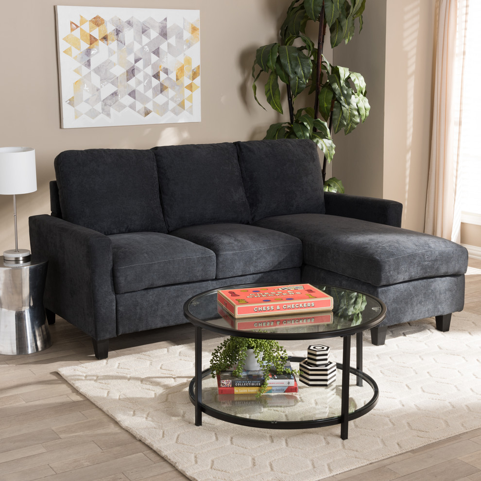 Grayson Reversible Sectional Sofa   Transitional   Sectional Sofas   by Baxton Studio  Houzz