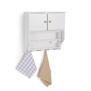 DANYA B Accordion White Extendable Drying Rack with Cabinet BQ1082