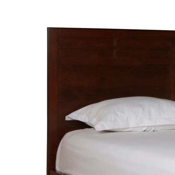 Panel Design Queen Size Wooden Headboard， Cherry Brown - - 31575580