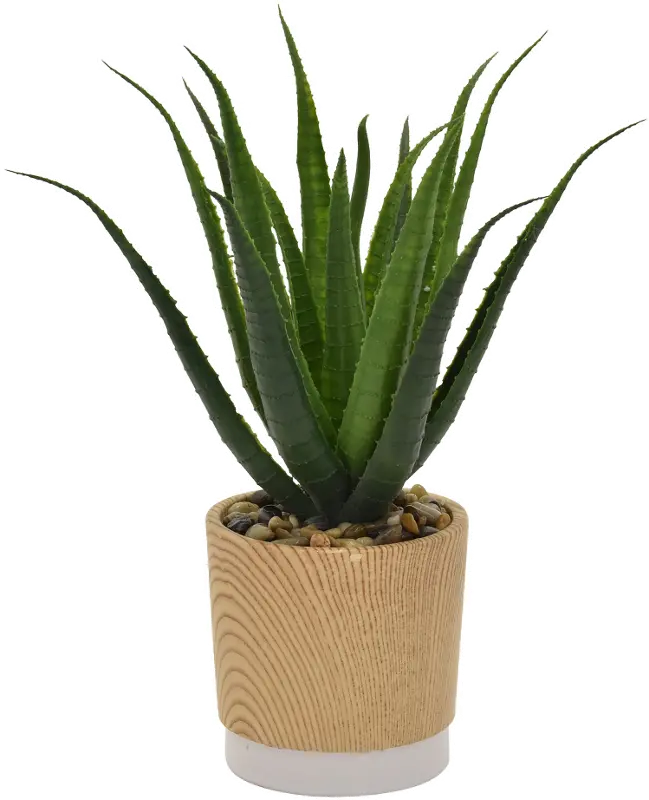 Faux Cactus in Wood Tone Pot