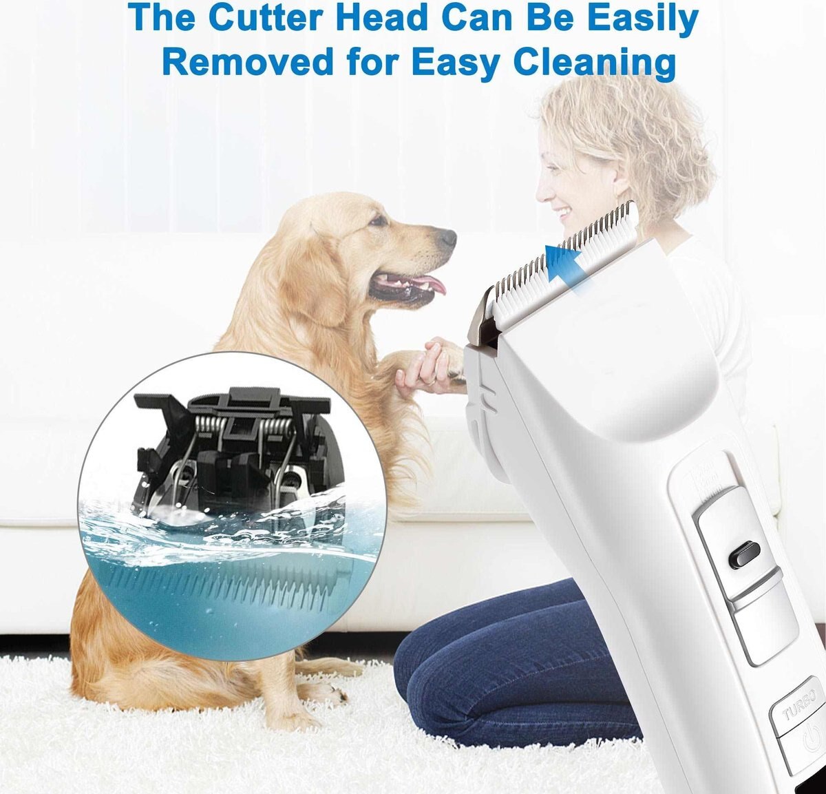 Casfuy Energy Saving Dog and Cat Grooming Clippers， White