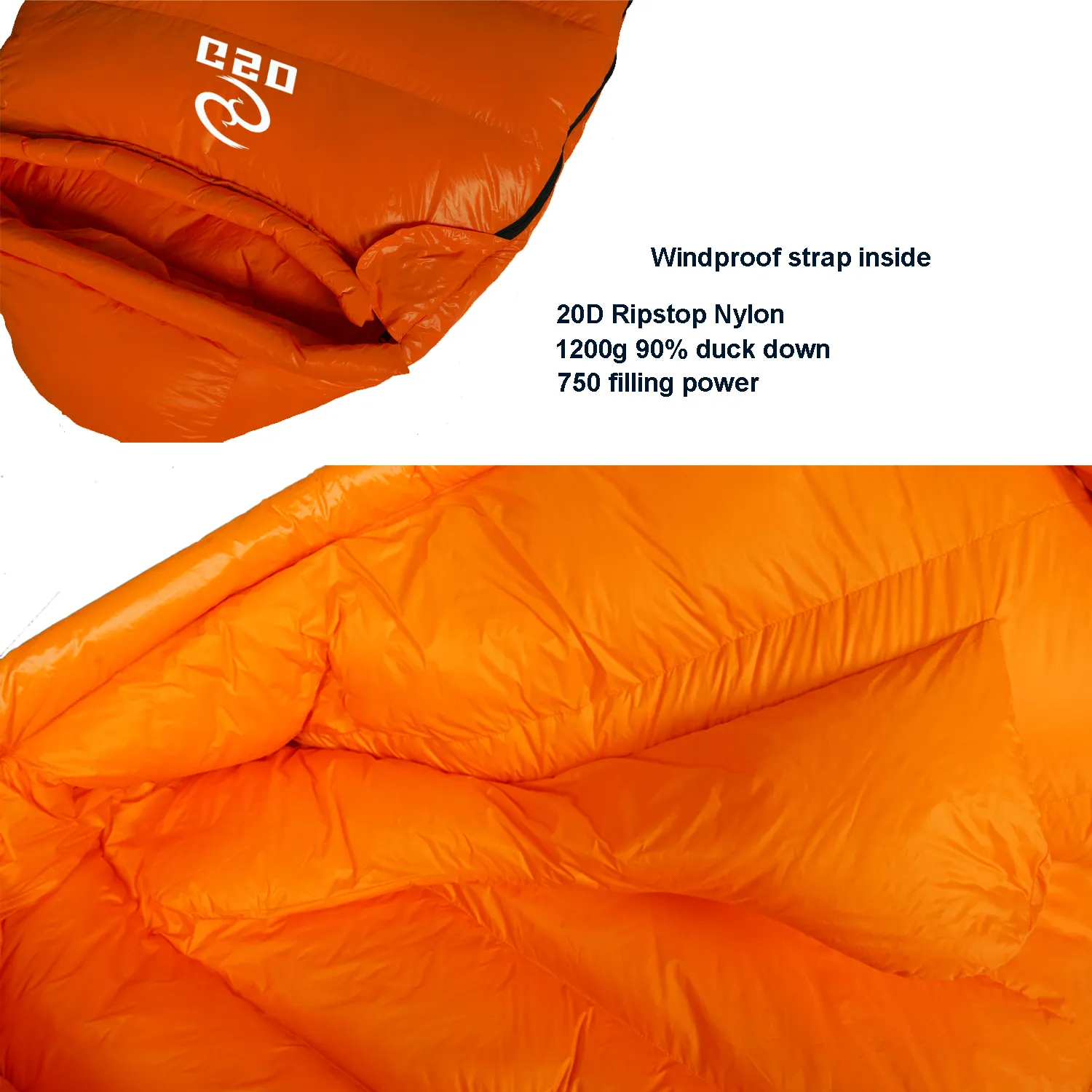 Outdoor Waterproof Hiking Insulated Winter Adult Down Sleeping Bag Ultralight Camping Heated Warm Down Mummy Sleeping Bag