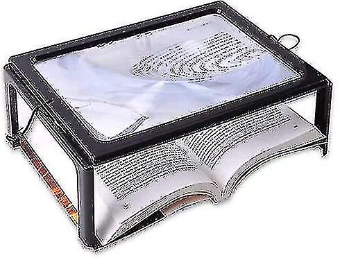 Large A4 Reading Magnifier With Led Lights， 3x Full Page Magnifier Foldable Desk Stand Magnifier Reading Aid