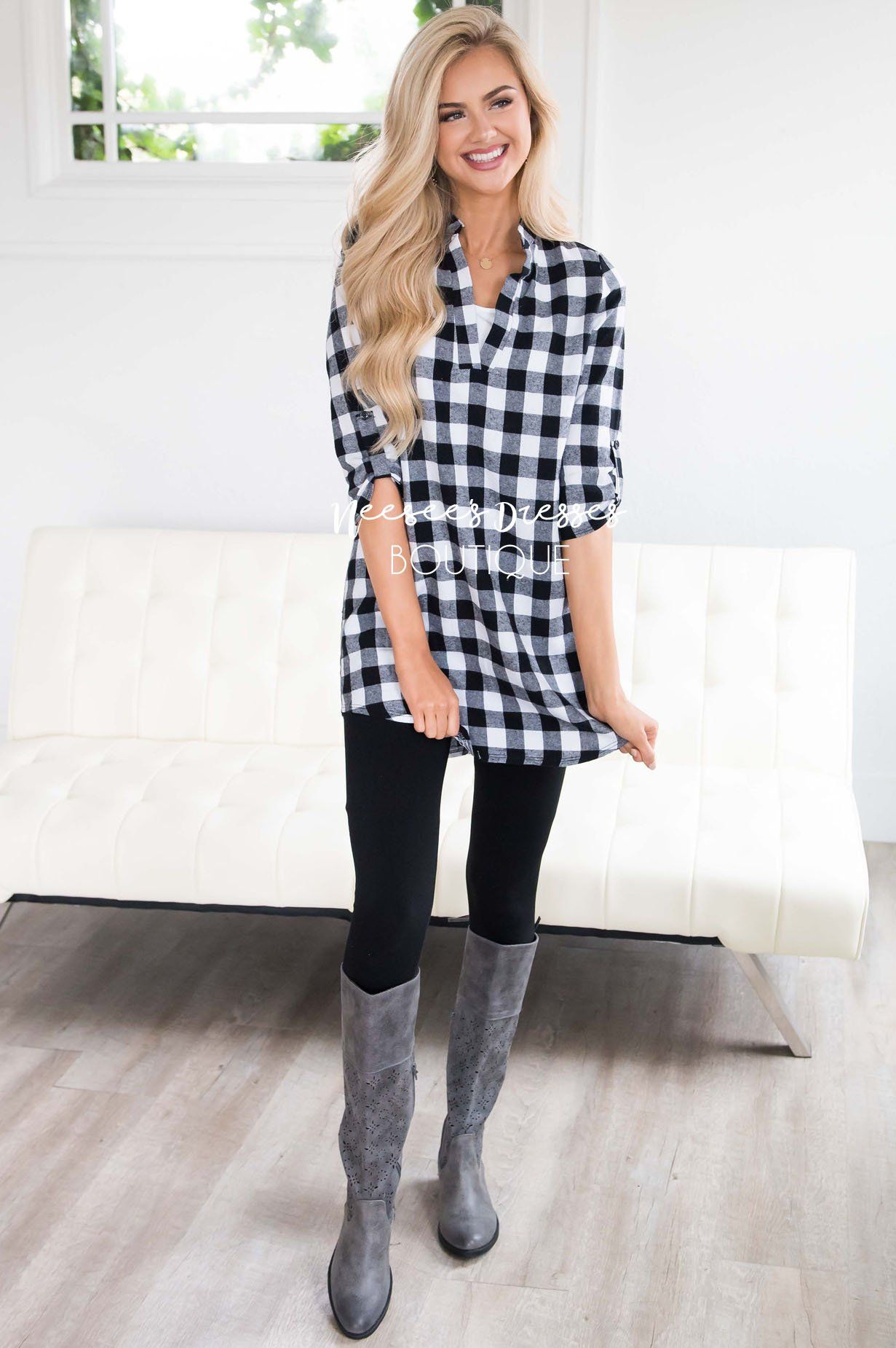 Cute in Plaid Flannel Tunic