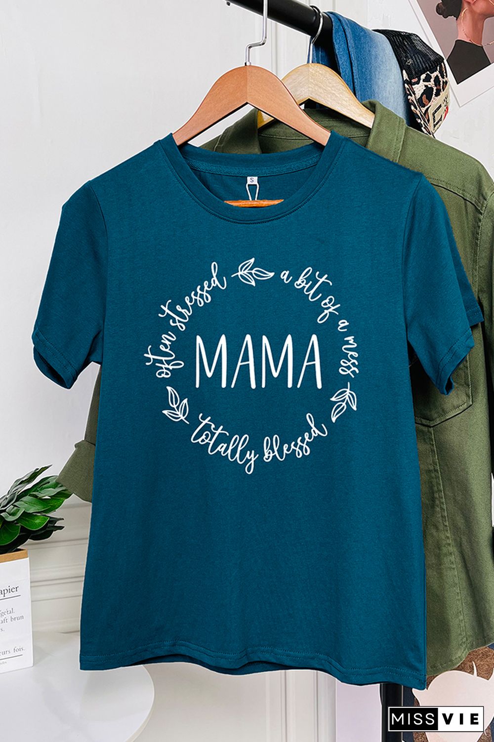 Blessed Stressed and a Mess MAMA Short Sleeve Graphic Tee Wholesale