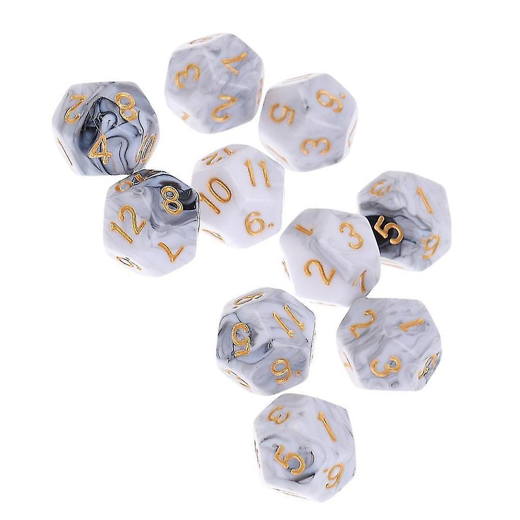 1/5 10pcs 12 Sided Dice D12 Polyhedral Dice For Dungeons And