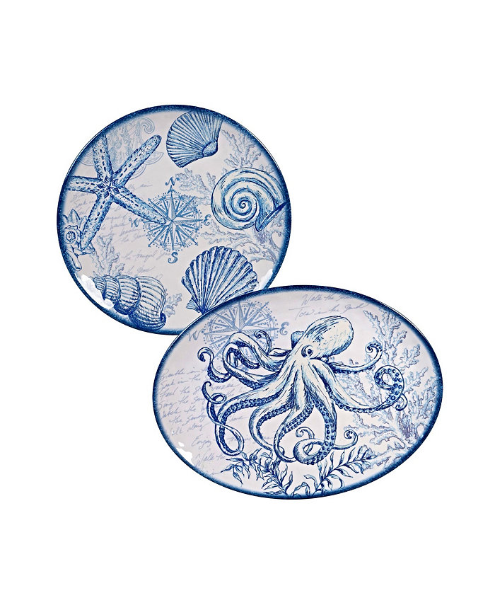 Certified International Oceanic Melamine 2-Pc. Platter Set