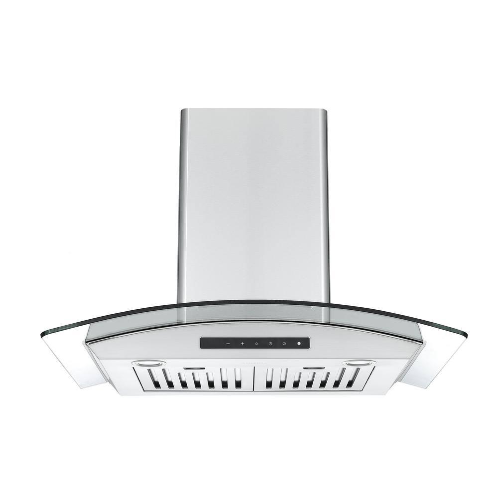 Ancona GCL630 30 in Convertible Wall Mounted Range Hood in Stainless Steel with Night Light Feature