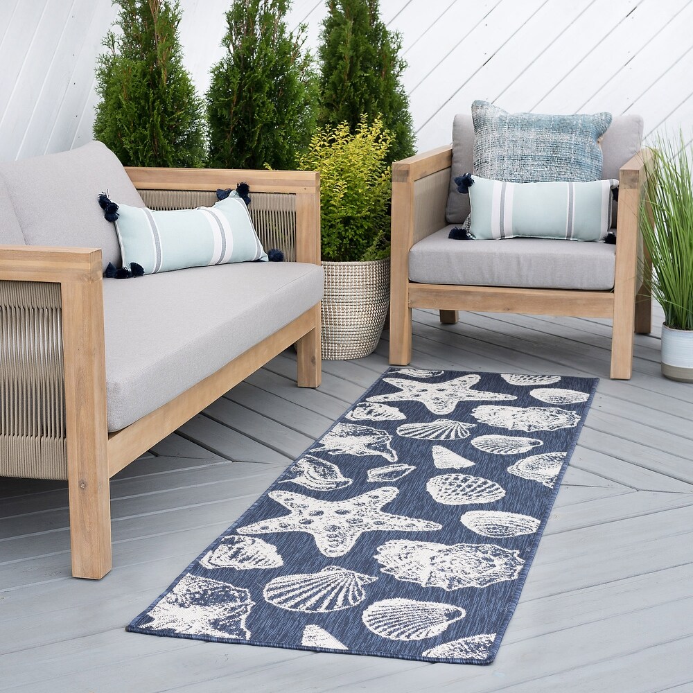 Exo Coastal Graphic Print Indoor/Outdoor Area Rug