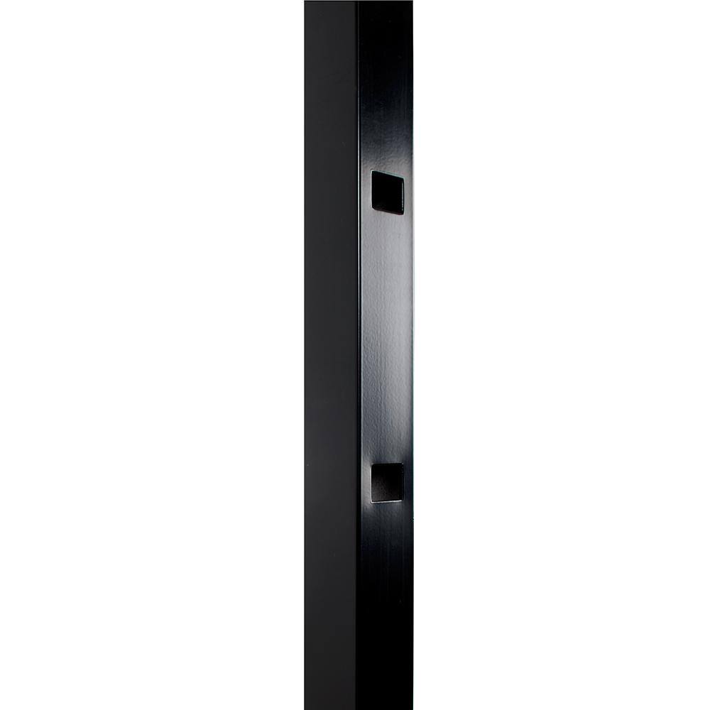 FORTRESS Athens 2 in. x 2 in. x 6 ft. Gloss Black Aluminum Pressed Spear Fence Gate Post 4032048432M