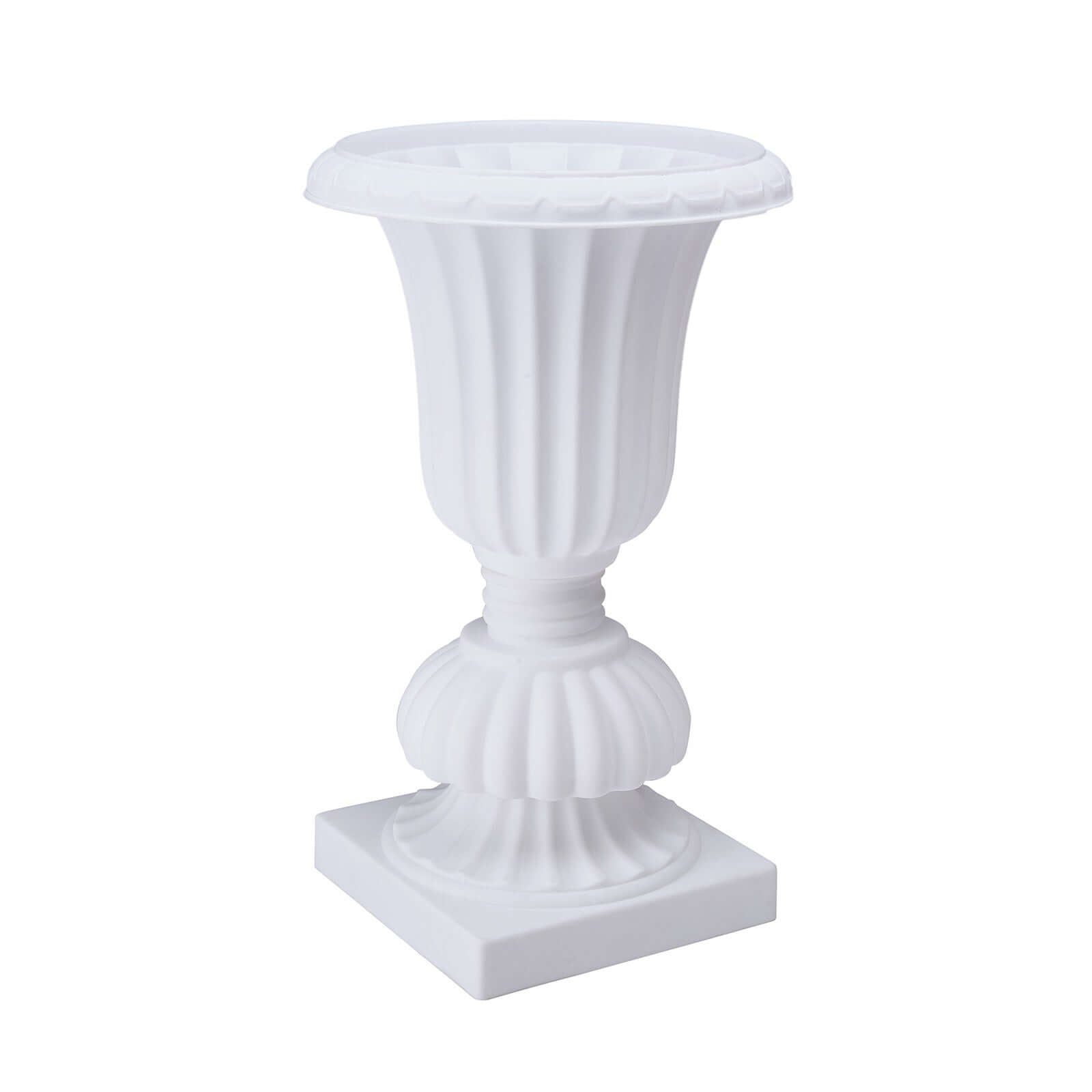 2 Pack White Urn Planter, Floral Pedestal Flower Pot Plant Stand - PVC 20