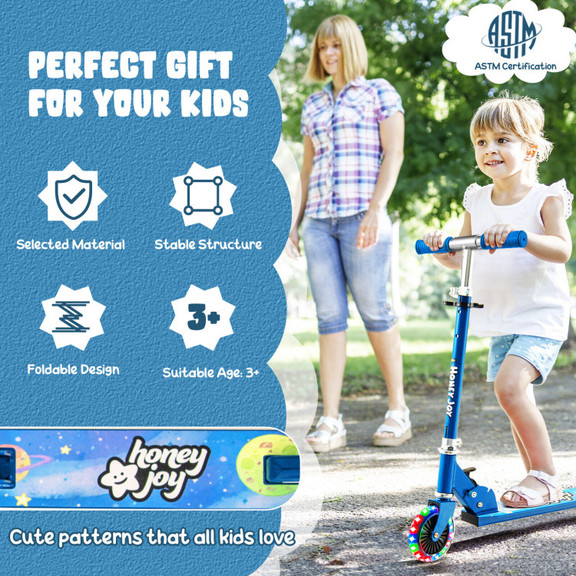 Costway 74283695 Folding Kick Scooter with 3 Adjus...