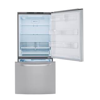 LG 33 in. W 26 cu. ft. Bottom Freezer Refrigerator w Multi-Air Flow and Smart Cooling in PrintProof Stainless Steel LRDCS2603S