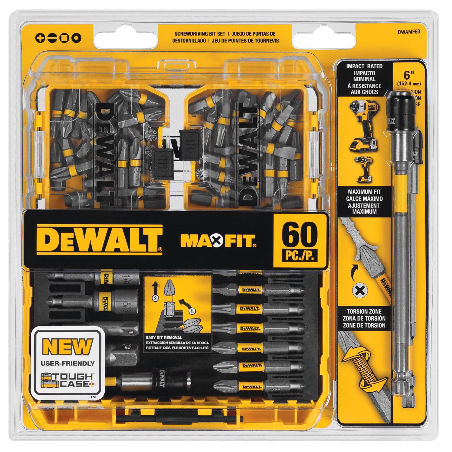 DW Maxfit Screwdriver Bit Set Steel 60 pc