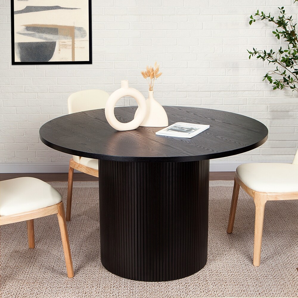 Round Fluted Pedestal Dining Table