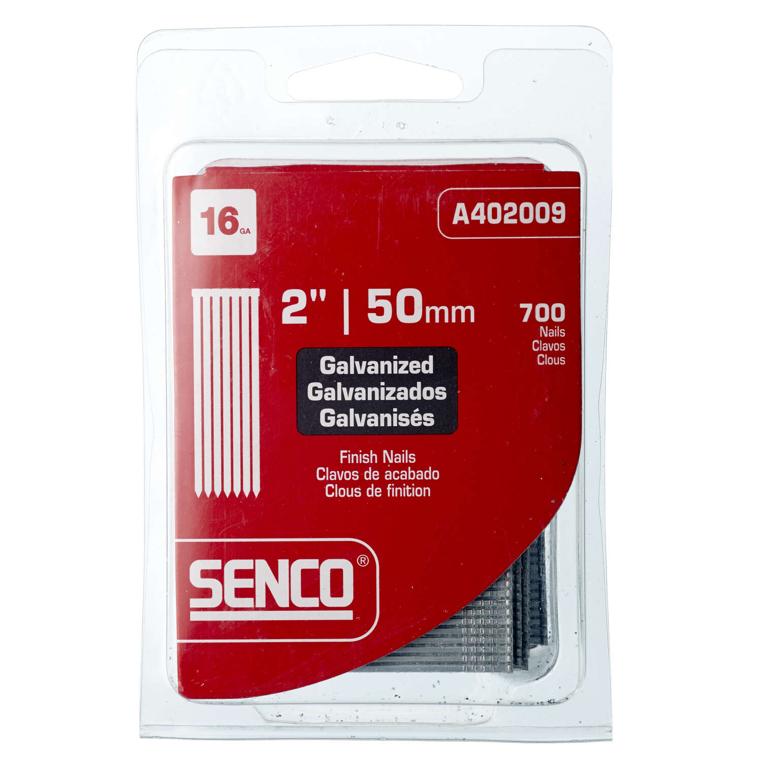 Senco 2 in. 16 Ga. Straight Strip Galvanized Finish Nails 700 pk