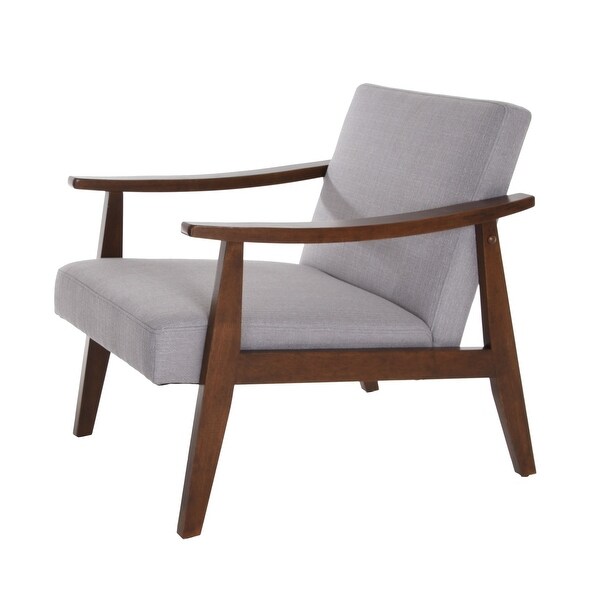 Zenvida Mid Century Modern Accent Armchair Solid Hardwood Upholstered