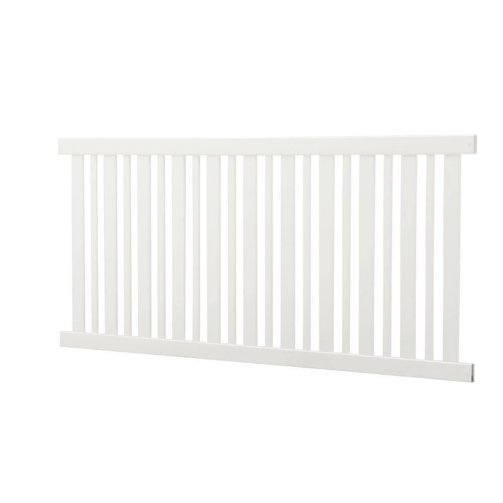 Veranda LaFayette 4 ft. H x 8 ft. W White Vinyl Spaced Picket Fence Panel Kit 128017