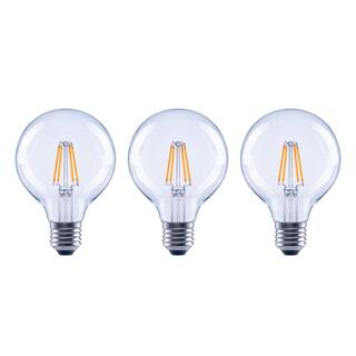 EcoSmart 40-Watt Equivalent G25 Globe Dimmable ENERGY STAR Clear Glass Filament LED Vintage Edison Light Bulb Soft White (3-Pack) FG-03396