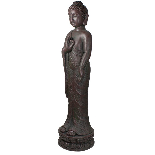 Gray Standing Buddha Outdoor Garden Statue