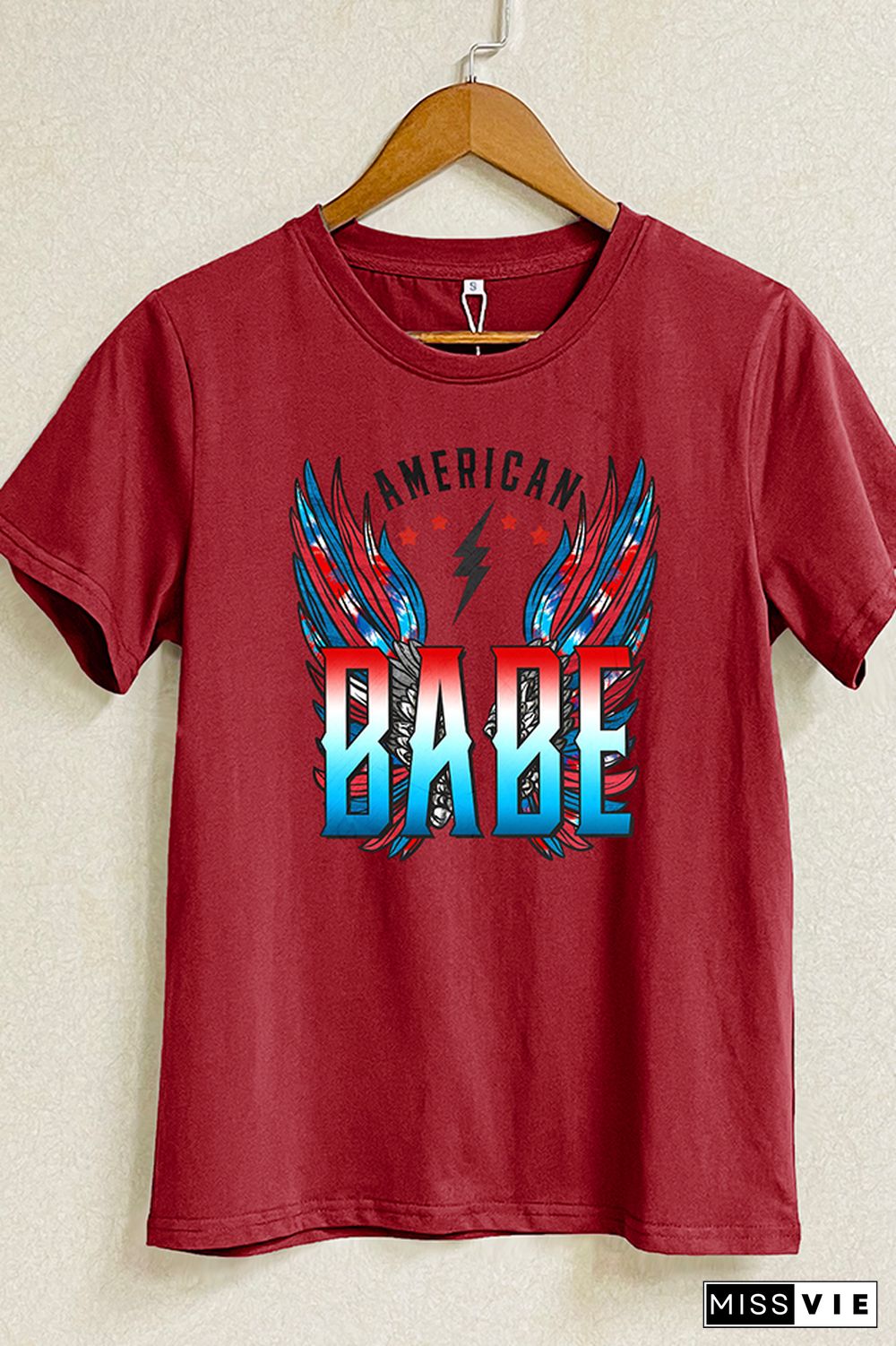 American Babe Retro Wings Short Sleeve Graphic Tee Wholesale