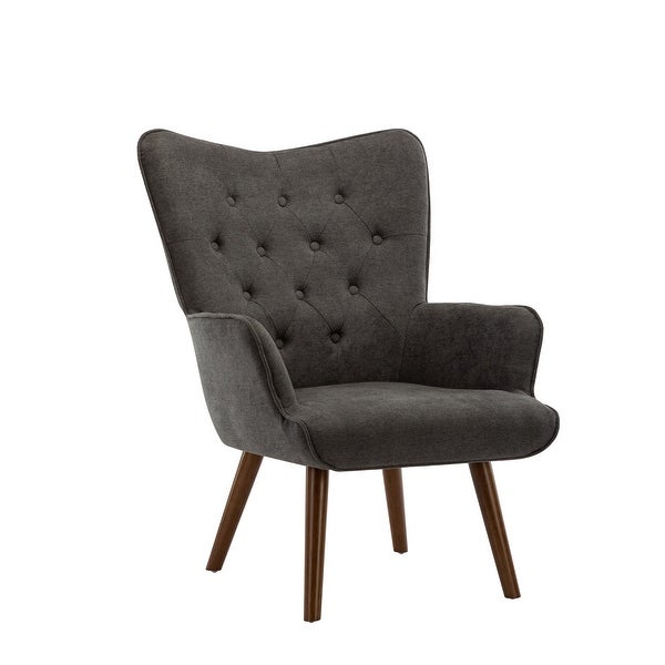 Porthos Home Harlem Accent Chair， Polyester Wingback， Wooden Legs