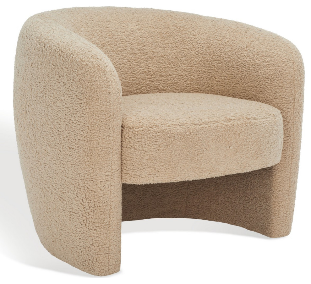 Safavieh Couture Everly Boucle Barrel Back Accent Chair   Midcentury   Armchairs And Accent Chairs   by Safavieh  Houzz