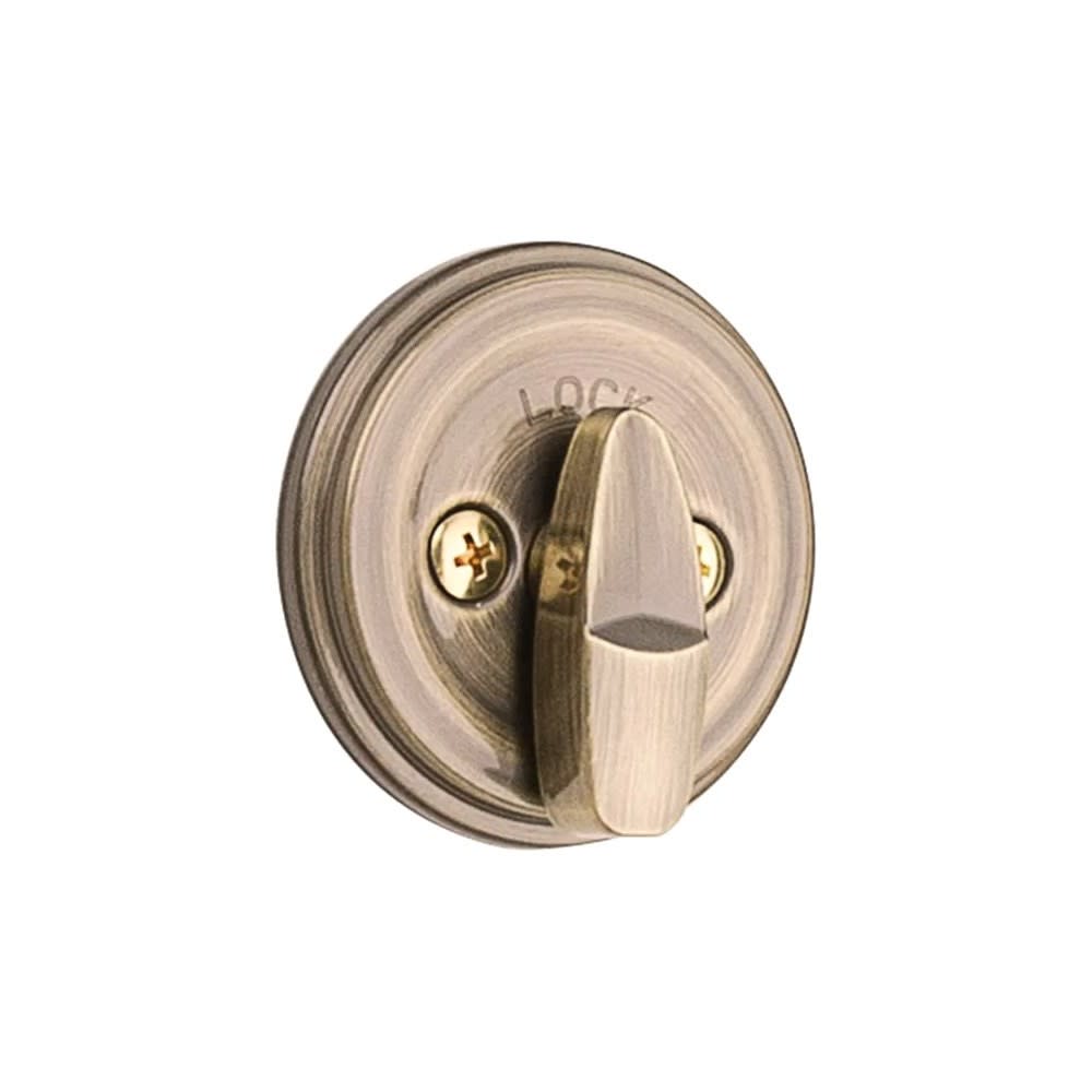 Antique Brass Keyed One Side Single Cylinder Deadbolt ;