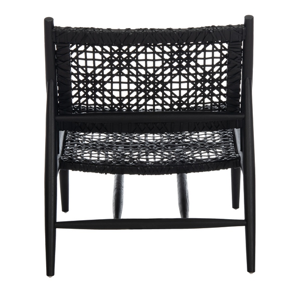 SAFAVIEH Bandelier Open Leather Weave Squared Accent Chair. - 26