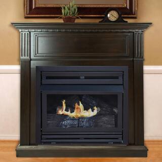 Pleasant Hearth 27500 BTU 42 in. Convertible Ventless Propane Gas Fireplace in Tobacco VFF-PH26LP-T2