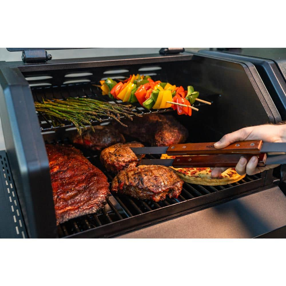 Nexgrill Oakford 1150 3-Burner Plus Offset Smoker Charcoal and Propane Combo Grill in Black 810-0072