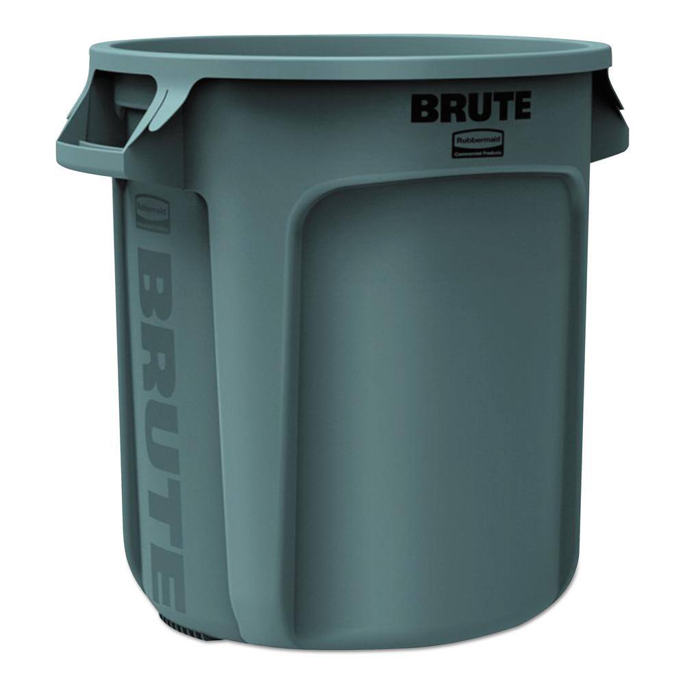 Rubbermaid Commercial Products Brute 10 Gal. Gray Plastic Round Trash Can RCP2610GRA