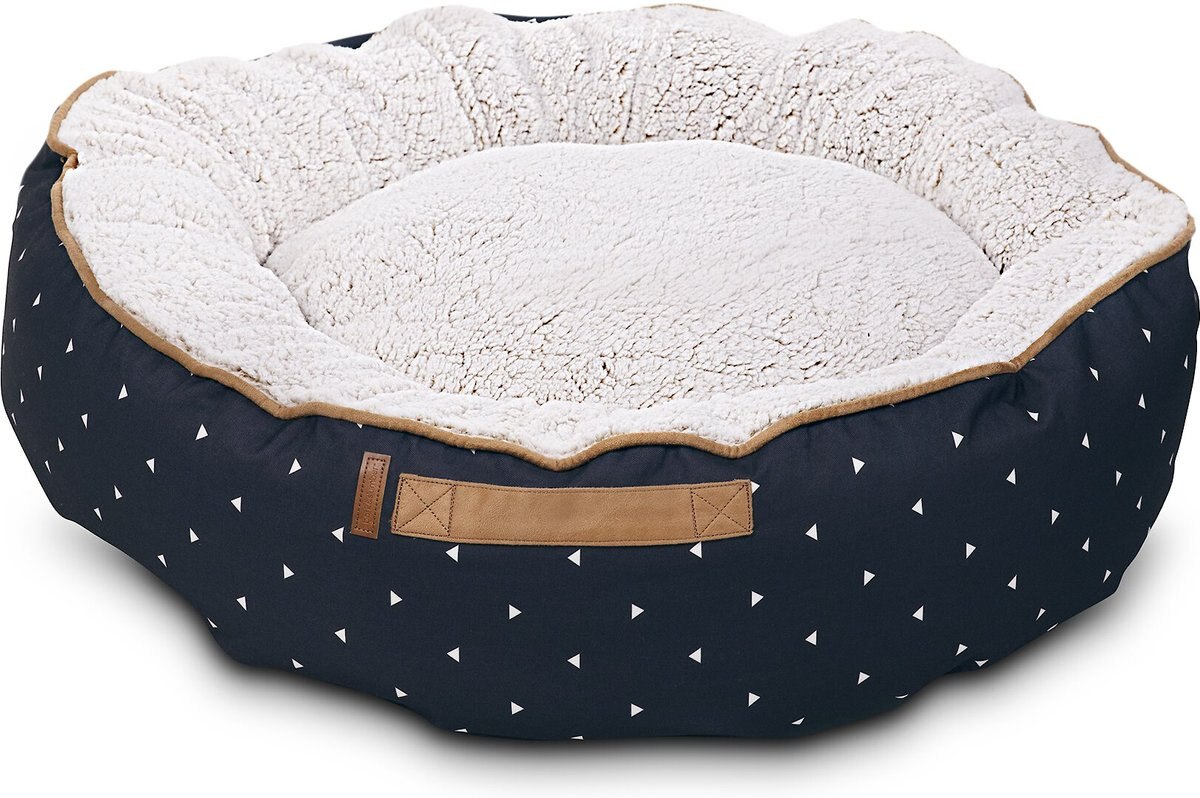 Bark and Slumber Round Cloud Bolster Dog Bed w/ Removable Cover