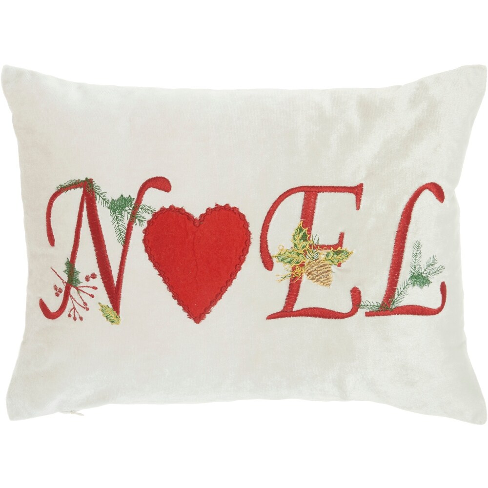 Nourison Holiday Pillows Beige Noel Throw Pillow   ( 12\