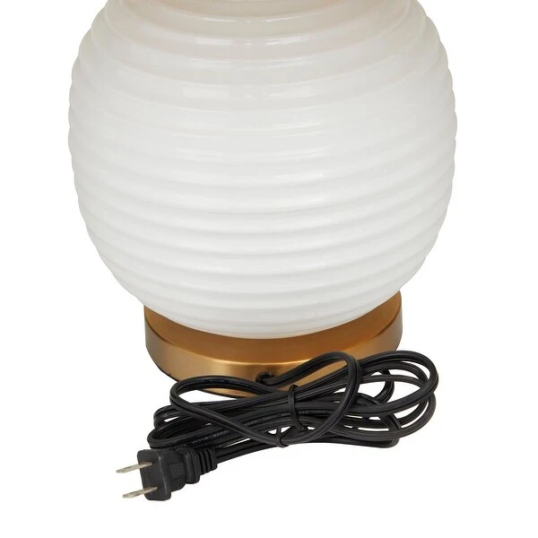 White Glass Modern Accent Lamp - 13 x 13 x 19