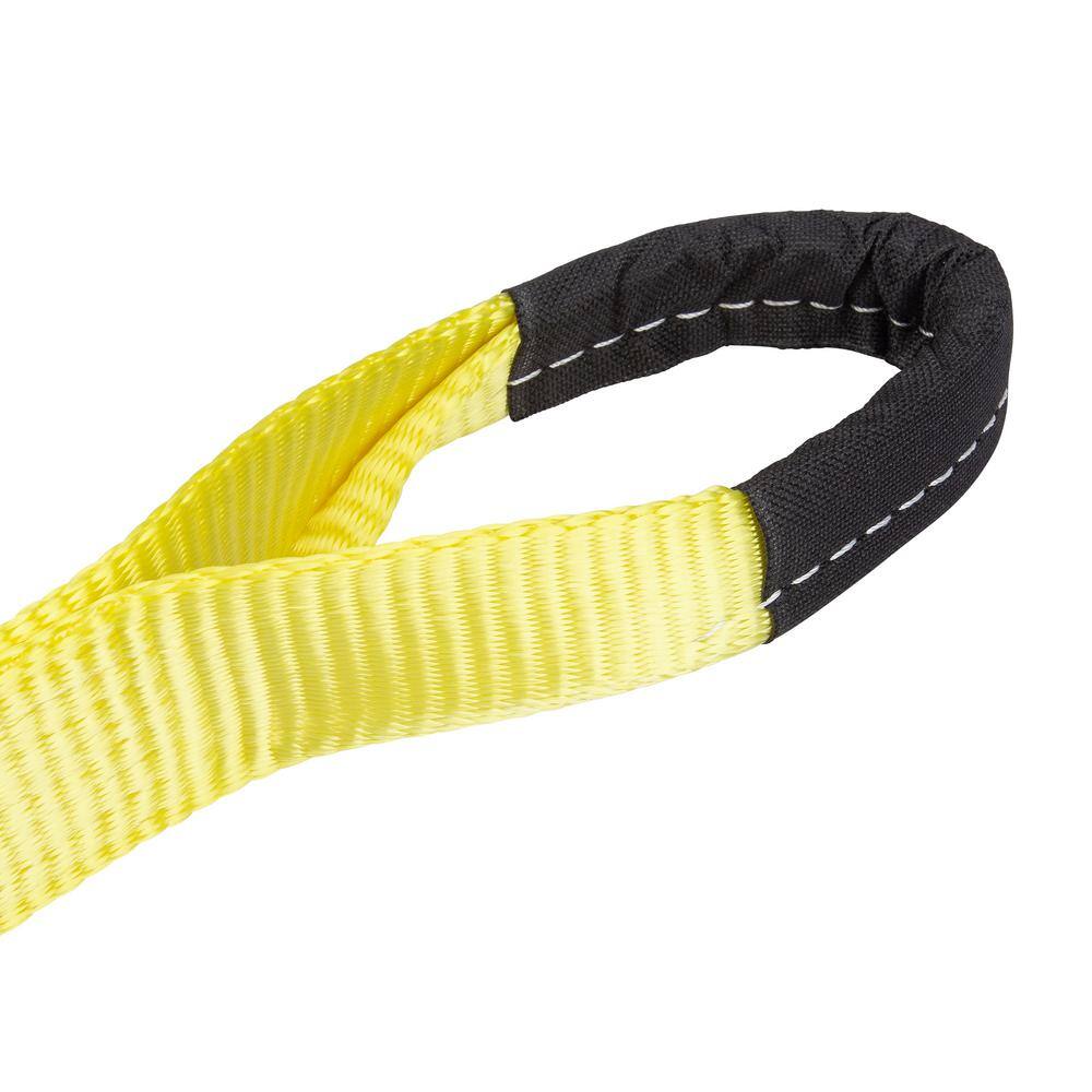 SmartStraps 20 ft. x 2 in. 5667 lbs. Working Load Limit Yellow Tow Rope Strap with Loop Ends 130