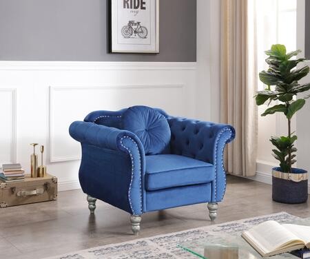 Glory Furniture G0661A-C Glory Furniture Hollywood G0661A-C Chair   NAVY BLUE