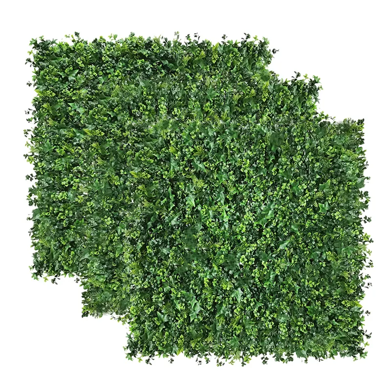 Vertical Garden Outdoor Decorative Boxwood Greenery Plastic Backdrop Panel Hanging Faux Artificial Green Plant Leaves Grass Wall