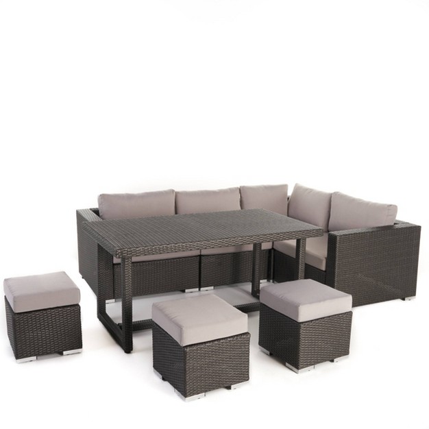 Santa Rosa 8pc Dining Sofa amp Ottoman Set Christopher Knight Home