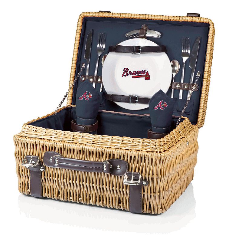 Picnic Time Atlanta Braves Champion Willow Picnic Basket with Service for 2