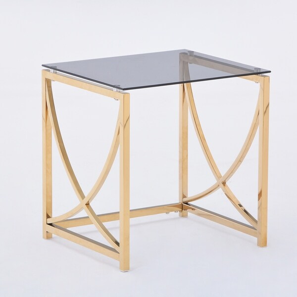 3 Pieces Square Nesting Glass End Tables