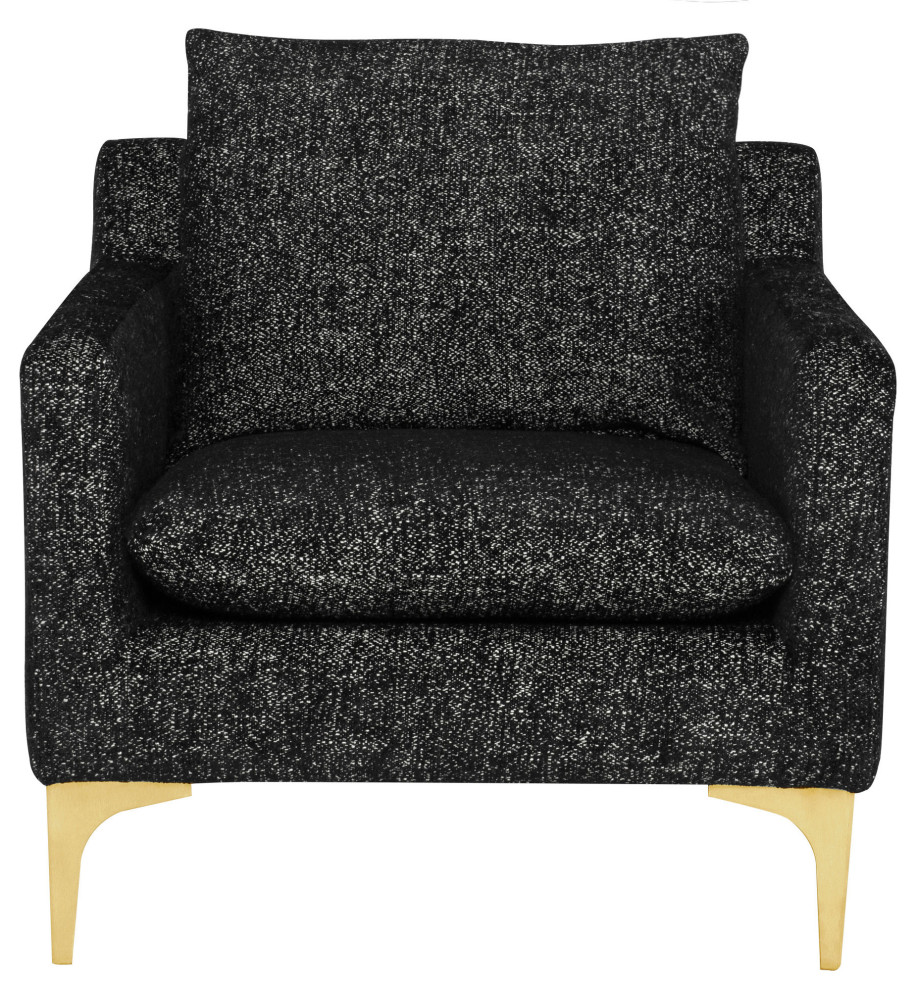 Anders Salt  ampPepper Fabric Single Seat Sofa  Hgsc842   Midcentury   Armchairs And Accent Chairs   by Kolibri Decor  Houzz