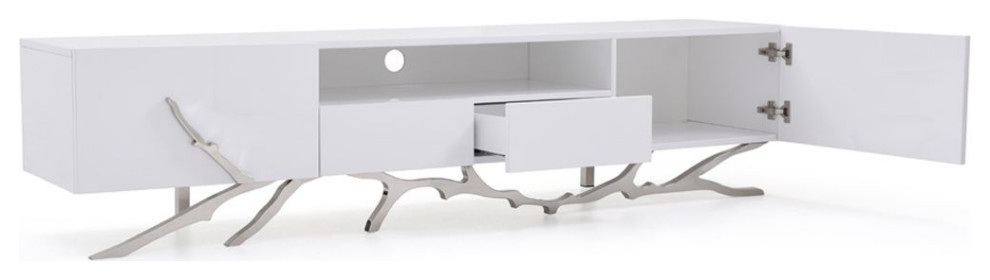 Modrest Legend 79 quotWide Modern White TV Stand   Contemporary   Entertainment Centers And Tv Stands   by Vig Furniture Inc.  Houzz