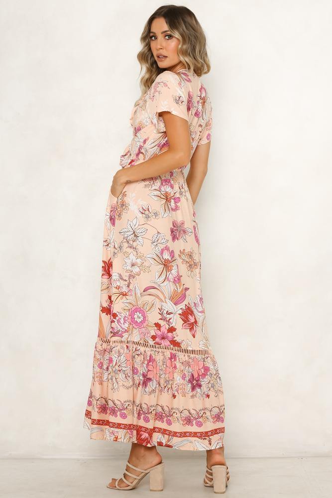 Kick The Dust Up Maxi Dress Pink