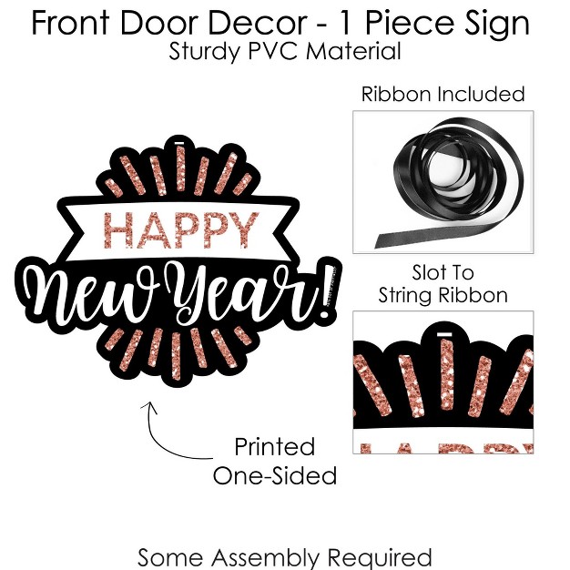 Big Dot Of Happiness Rose Gold Happy New Year Hanging Porch New Years Eve Party Outdoor Decorations Front Door Decor 1 Piece Sign