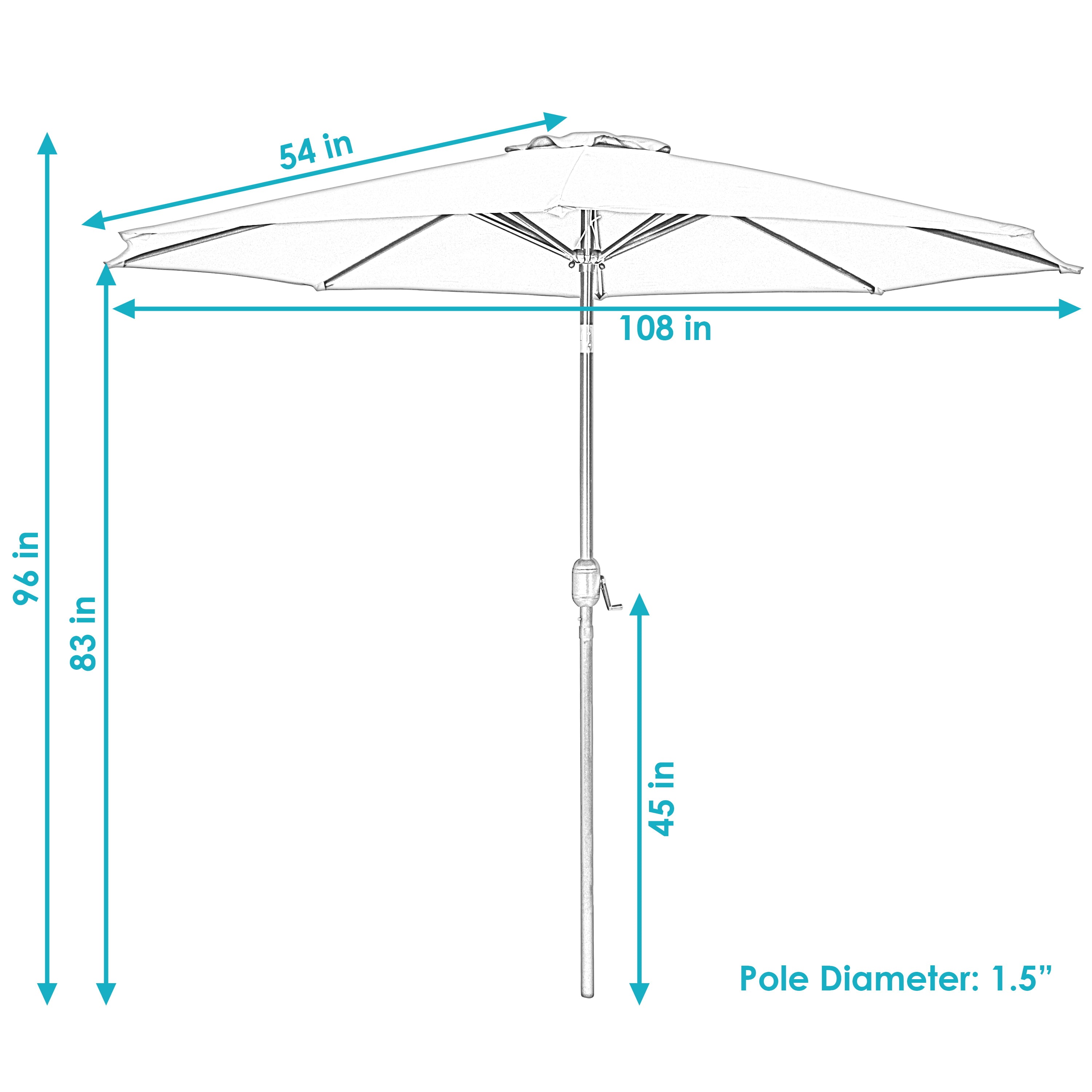 Sunnydaze Outdoor Aluminum Patio Table Umbrella with Polyester Canopy and Push Button Tilt and Crank - 9' - Gold