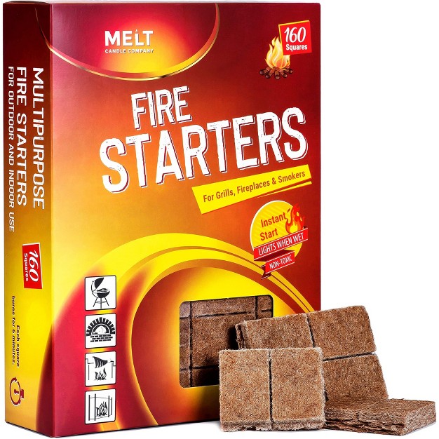 Melt Candle Company Fire Starter Pack For Chimney Grill Pit Fireplace Campfire Bbq amp Smoker