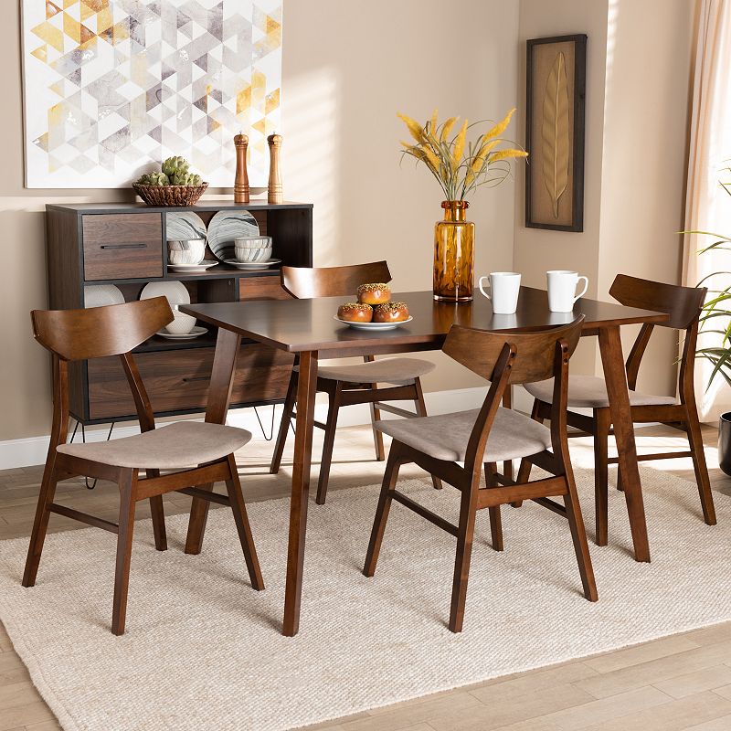 Baxton Studio Lois Dining Table and Chair 5-piece Set